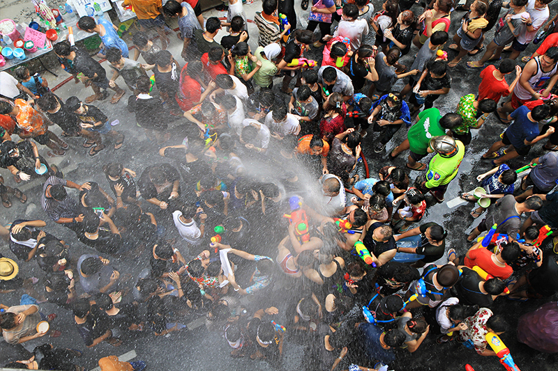Water fight - Songkran festival Bangkok, Thailand