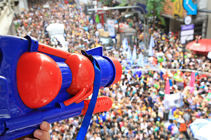Water fight - Songkran festival Bangkok, Thailand