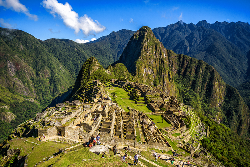 View of the Lost Incan City of Machu Picchu near Cusco, Peru