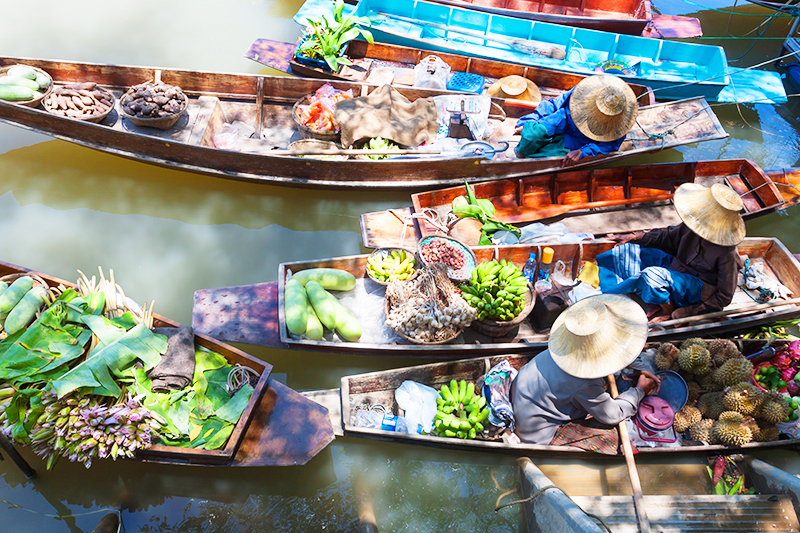 Floating market in Thailand