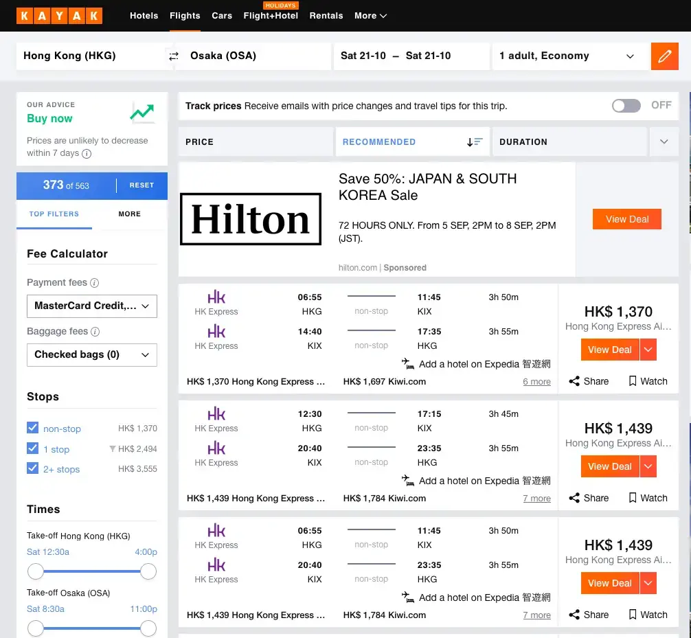 Find cheap flights to Osaka