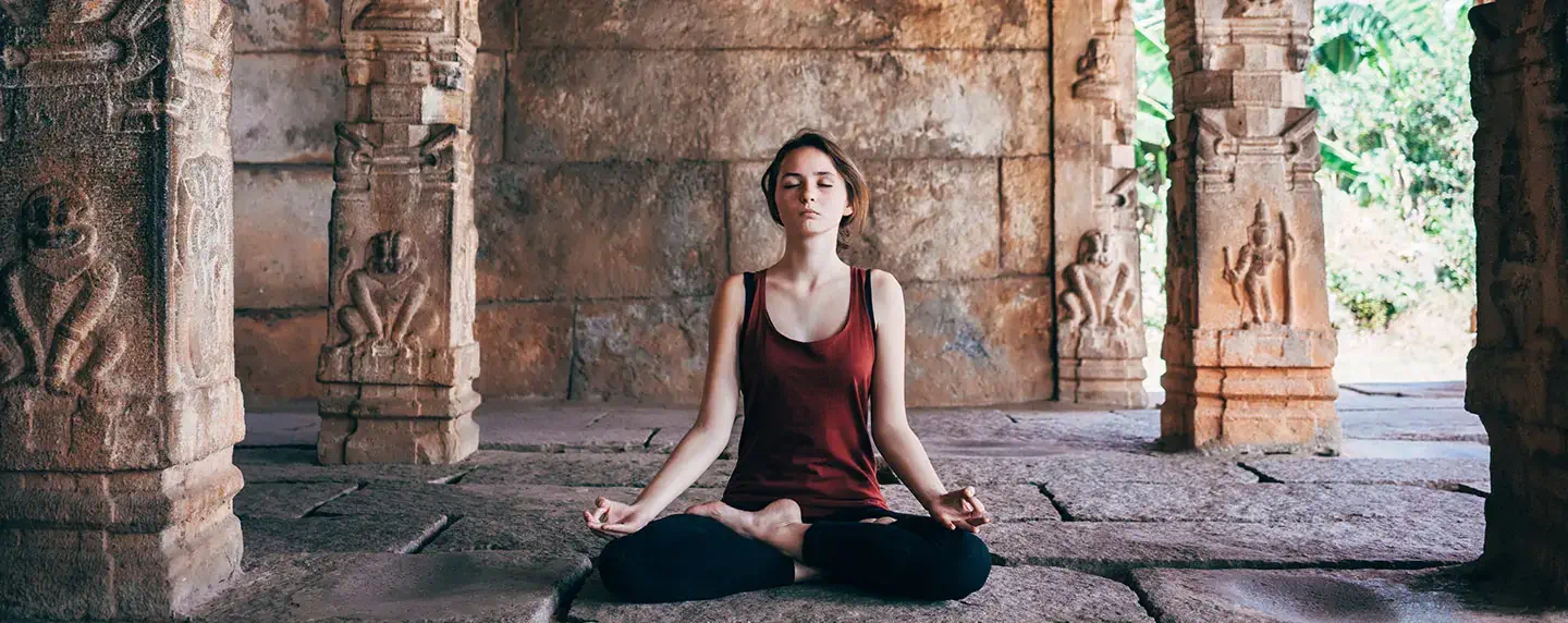 Yoga in the Temple on an Eat Pray Love trip to India